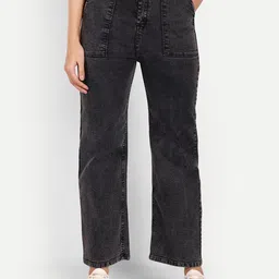 Next One Women Smart Wide Leg High Rise Clean Look Stretchable Jeans-picture-10