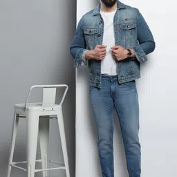 VUDU Men Mid-Rise Narrow Tapered Fit Light Fade Stretchable Jeans image 5