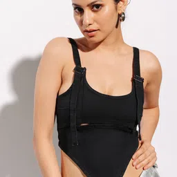 FREAKINS Black Cotton Denim Fitted Top-picture-41