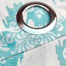Lunar Days Blue & White 2 Pieces Ethnic Motifs Room Darkening Long Door Curtain image 3