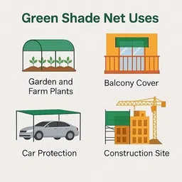netonic Green Shade Net | UV-Stabilized Garden Net | Blocks 75% Sunlight 5 ft X 10 ft Portable Green House image 5