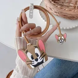 ZimniasO Charger Cover for iPhone 18W-20W Charger, 3D Cartoon Design JERRY Spiral Cover Cable Protector-picture-28