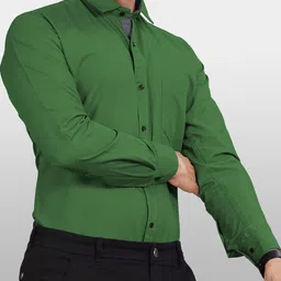 vebnor Men Regular Fit Solid Button Down Collar Formal Shirt image 3