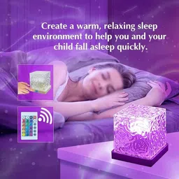 aone USB Dynamic Water Pattern Light 16 Colors Remote Control Home Decore LED Light Night Lamp image 3