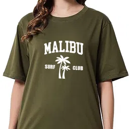 my swag Women Typography Round Neck Pure Cotton Green T-Shirt-picture-11