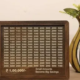 miboo Piggy Bank, Money Bank Savings Plan Wooden Money Box with Counter Rs 100000 Coin Bank-picture-18