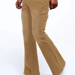 ben martin Men Boot-Leg High Rise Brown Jeans image 4