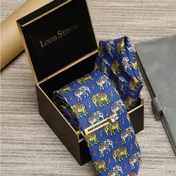 LOUIS STITCH Men Italian Silk Necktie & Pocket Square with Golden Tie pin-picture-14