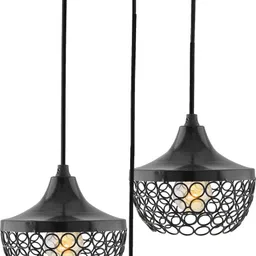 homesake 3-Lights Round Cluster Chandelier Hanging Goblet Pendant Light with Braided Cord Pendants Ceiling Lamp-picture-12