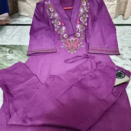 tejoocollection Women Wool Kurta Pant Set-picture-10