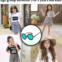 SYGA Kids Round Sunglasses with UV Protected Lens Goggles-paramour-Black&Green image 3