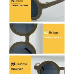 SYGA Kids Round Sunglasses with UV Protected Lens Goggles-Monkey-Beige image 3