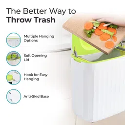 The Better Home White & Green Textured Stainless Steel Sensor Touch Dustbin - 8L image 5