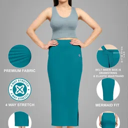 Trendmalls New.P02-PeacockGreen Lycra Blend Petticoat image 5