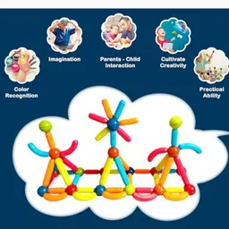 WEMBLEY 24 Pcs Magnetic Roundels Sticks Building for Kids Learning and Development Toys image 5