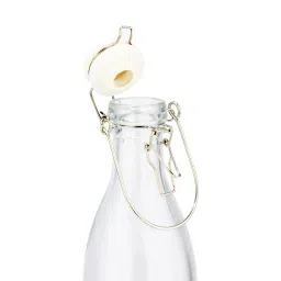NATURALLY YOURS 1000ml Glass Bottle with Ceramic Lid Round Airtight Storage (Pack of 2) image 3