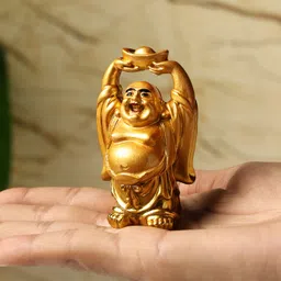 sculpmart Laughing Buddha For Money And Good Luck Small Size For Home Decor And Gifting Decorative Showpiece - 7 cm image 1