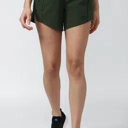 van heusen Solid Women Green Sports Shorts image 1
