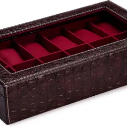 hoc Watch Storage Box for 12 Watches – PU Leather, Soft Cushion, Gift for Men Watch Box image 3