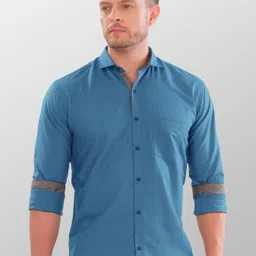 vtexx Men Regular Fit Solid Spread Collar Formal Shirt image 5