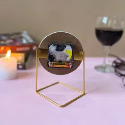 home arte Off White Round Stone Table Clock image 3