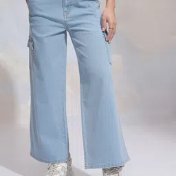 tokyo talkies Women Boot-Leg Mid Rise Light Blue Jeans-picture-21