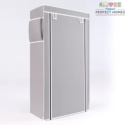 flipkart perfect homes studio 6 shelfs plastic pipes & cover PP Collapsible Wardrobe image 2