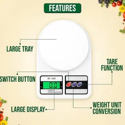 EVOZA Digital Kitchen Weighing Scale with LCD Display Weighing Scale image 5