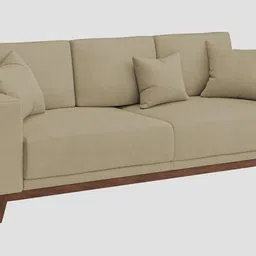 febonic Luca Fabric 3 Seater Sofa In Honey Beige Colour image 5