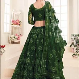 cute fellow Embroidered Semi Stitched Lehenga Choli image 3