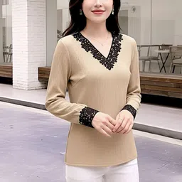 tops nova Casual Regular Sleeves Solid Women Black Top-picture-12