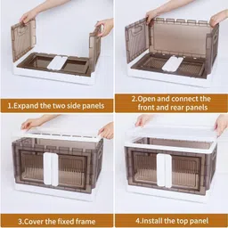 seasons 3 UNITS PLASTIC FOLDABLE DOUBLE DOOR CUPBOARD FOR CLOTH STORAGE MODULAR CABINET PVC Collapsible Wardrobe image 2