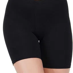 Solid Women Black Cycling Shorts-image-7