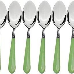 virtushop STAINLESS STEEL DINING SPOON SET OF 6 PCS(Colour may vary) Stainless Steel, Plastic Cutlery Set-picture-29