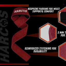 harcos Wrist Supporter for Gym Premium 100 % Genuine Leather Weightlifting wrap Straps Wrist Support image 2