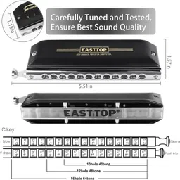 eeast top Updated FORERUNNER 2.0 without valves Chromatic Harmonica 12-Hole 48 Tones C Key image 4