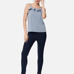 BAESD Shoulder Straps Ruffled Crepe Top image 5