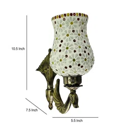 foziq Multicolour B22 holder Metal & Glass Uplight Wall Scone image 3