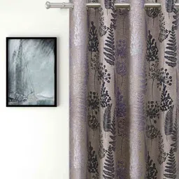 swayam Grey Polyester Blackout 5 Feet Eyelet Curtain (Set of 2) image 2
