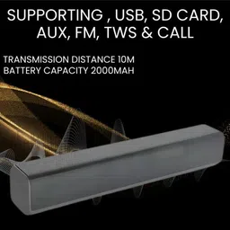 PARADISEECOM Music Bar (PORTABLE HOME THETER SOUNDBAR)HD Quality Audio & TV CompatibilityT455 20 W Bluetooth Soundbar image 3