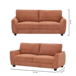 royaloak Austin American Fabric 3 Seater Sofa In Rust Orange Color image 2