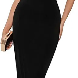 Women Bodycon Black Maxi/Full Length Dress-image-0