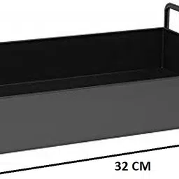 homify Fruits/Vegetables Kitchen Rack Vanity Tray, Bathroom/Kitchen Counter Organizer, Black Decorative Display Steel image 4