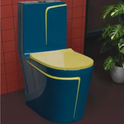 solano C9926 Premium Quality Premium Quality Shining Royal Blue commode with Yellow Finishing Line Western Commode-picture-17