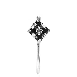 Abhooshan 92.5 Sterling Silver Silver-Plated Cubic Zirconia Stud Nosepin-image-37