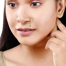 PRIVIU Gold-Plated Cubic Zirconia Ring Nosepin image 5