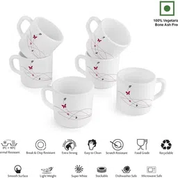 steela Lush feista 6 pcs cup Opalware Coffee Mug image 1