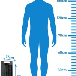 modena Portable Oscillating Smart desktop Fan| Black Premium Matte Finish Tower Fan image 4