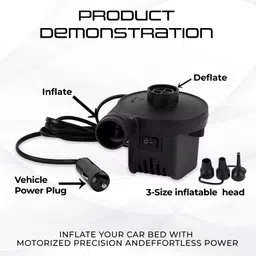 robustt Multifunctional Mattress with Two Air Pillows Beige Pack of 1 | Car Inflatable Bed image 3