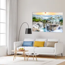 walldaddy 100 cm Wallpaper For Walls Sunrise Waterfall-2Pc Wall Stickers For Bedroom Wall Posters Self Adhesive Sticker image 4